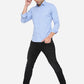 Sky Blue Solid Slim Fit Semi Casual Shirt | Greenfibre