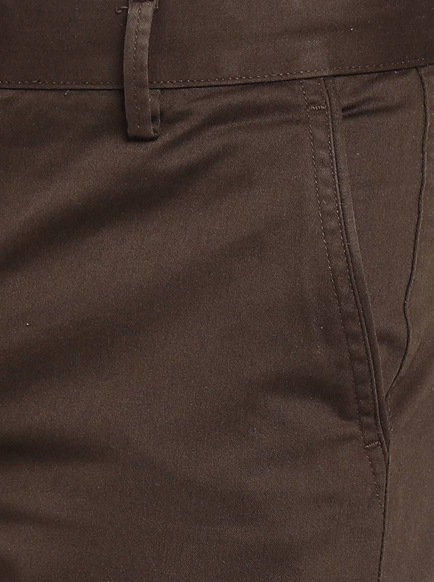 Olive Solid Super Slim Fit Casual Trouser | Greenfibre