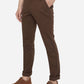 Brown Solid Slim Fit Casual Trouser | Greenfibre