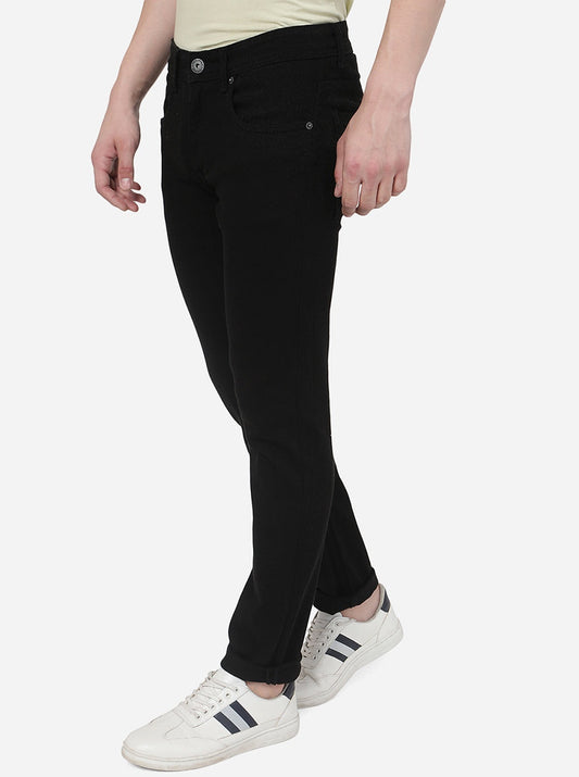 Jet Black Washed Straight Fit Jeans | Greenfibre