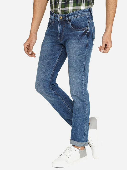 Blue Washed Narrow Fit Jeans | Greenfibre