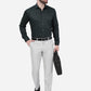 Light Grey Solid Classic Fit Formal Trouser | Greenfibre