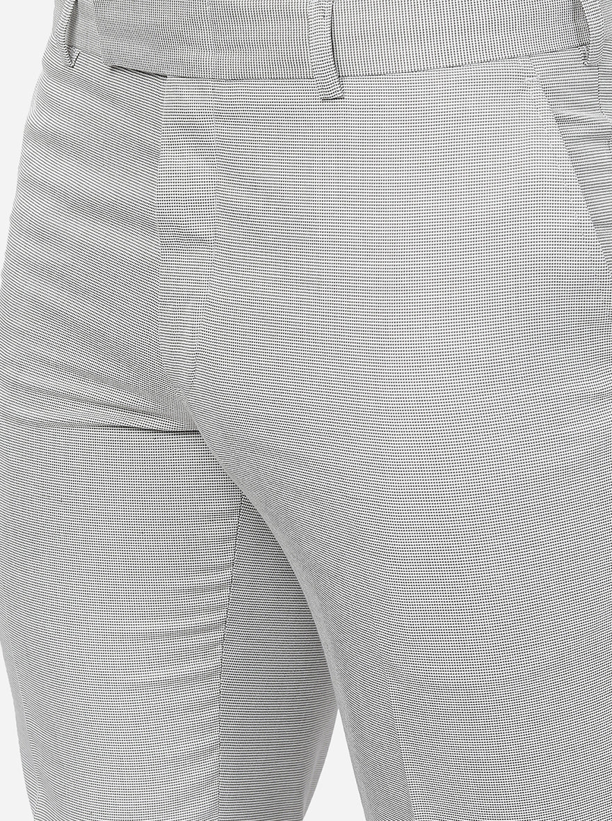 Light Grey Solid Classic Fit Formal Trouser | Greenfibre