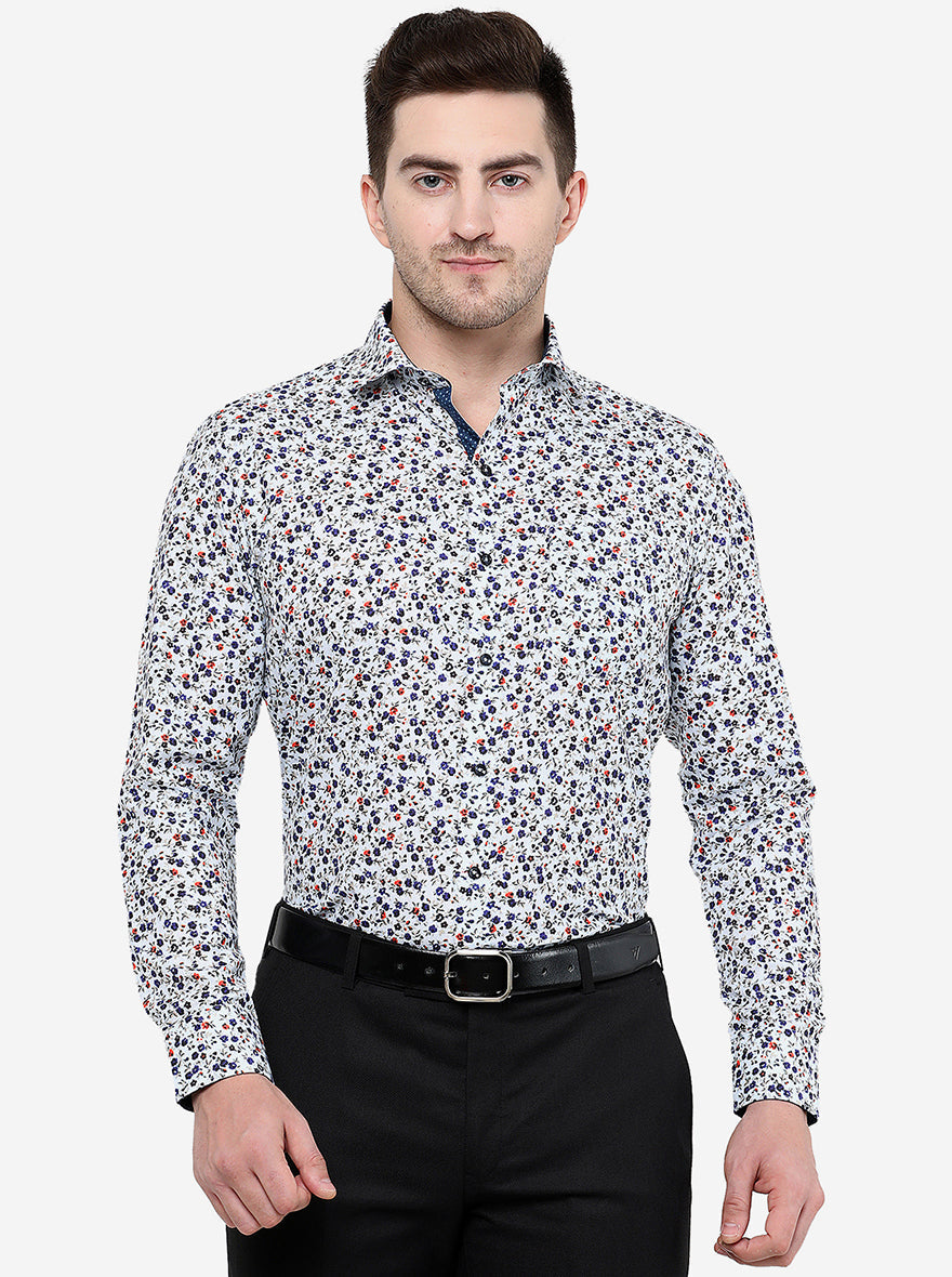 Multicolor Printed Slim Fit Party Wear Shirt | Greenfibre