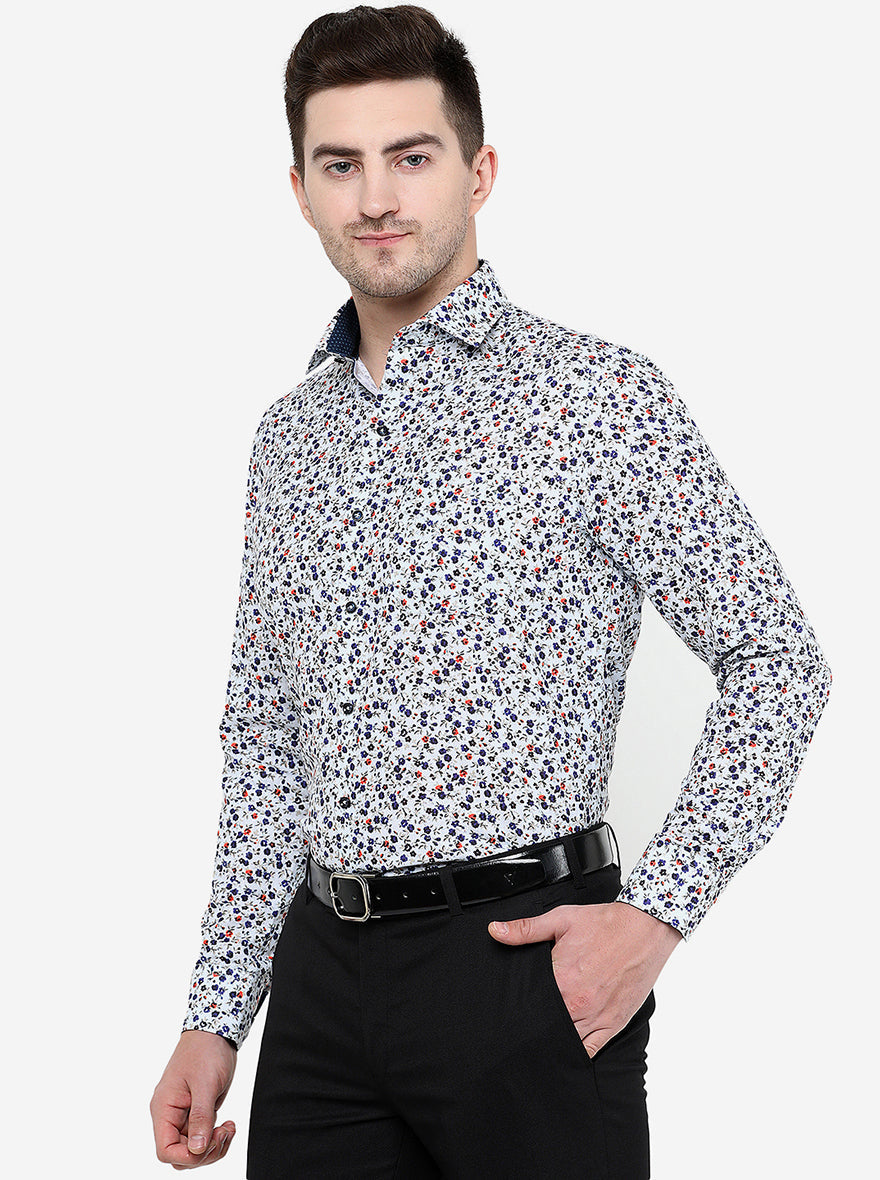 Multicolor Printed Slim Fit Party Wear Shirt | Greenfibre