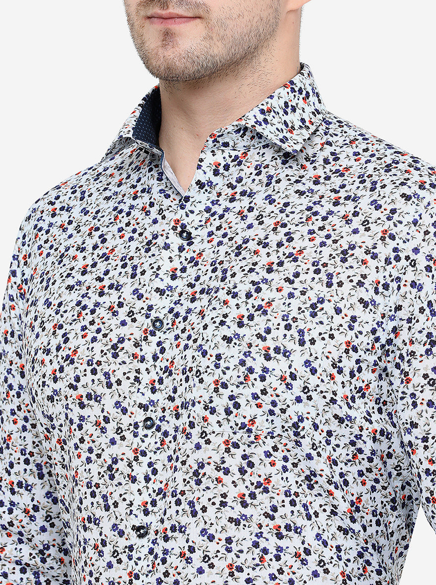 Multicolor Printed Slim Fit Party Wear Shirt | Greenfibre