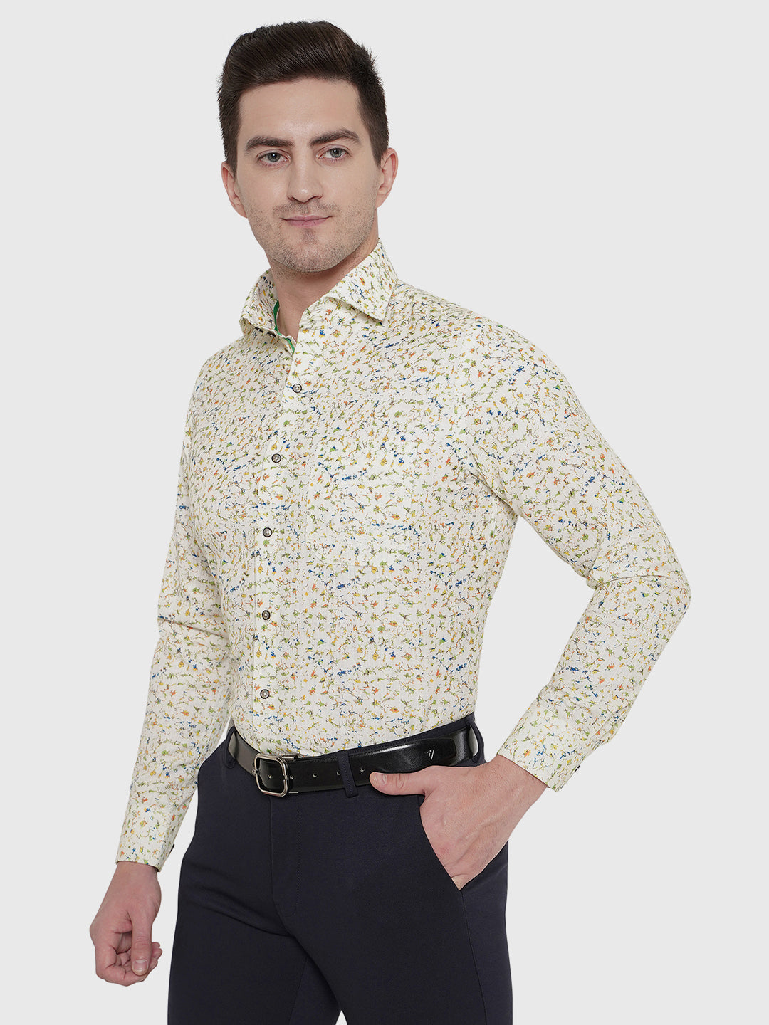 Multicolor Printed Slim Fit Party Wear Shirt | Greenfibre