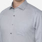 Light Blue & Grey Printed Regular Fit Formal Shirt | Greenfibre