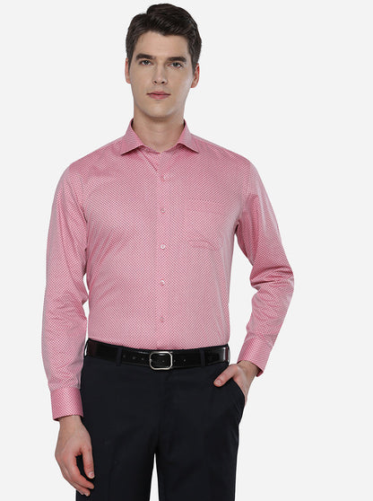 Pink & Blue Printed Regular Fit Formal Shirt | Greenfibre