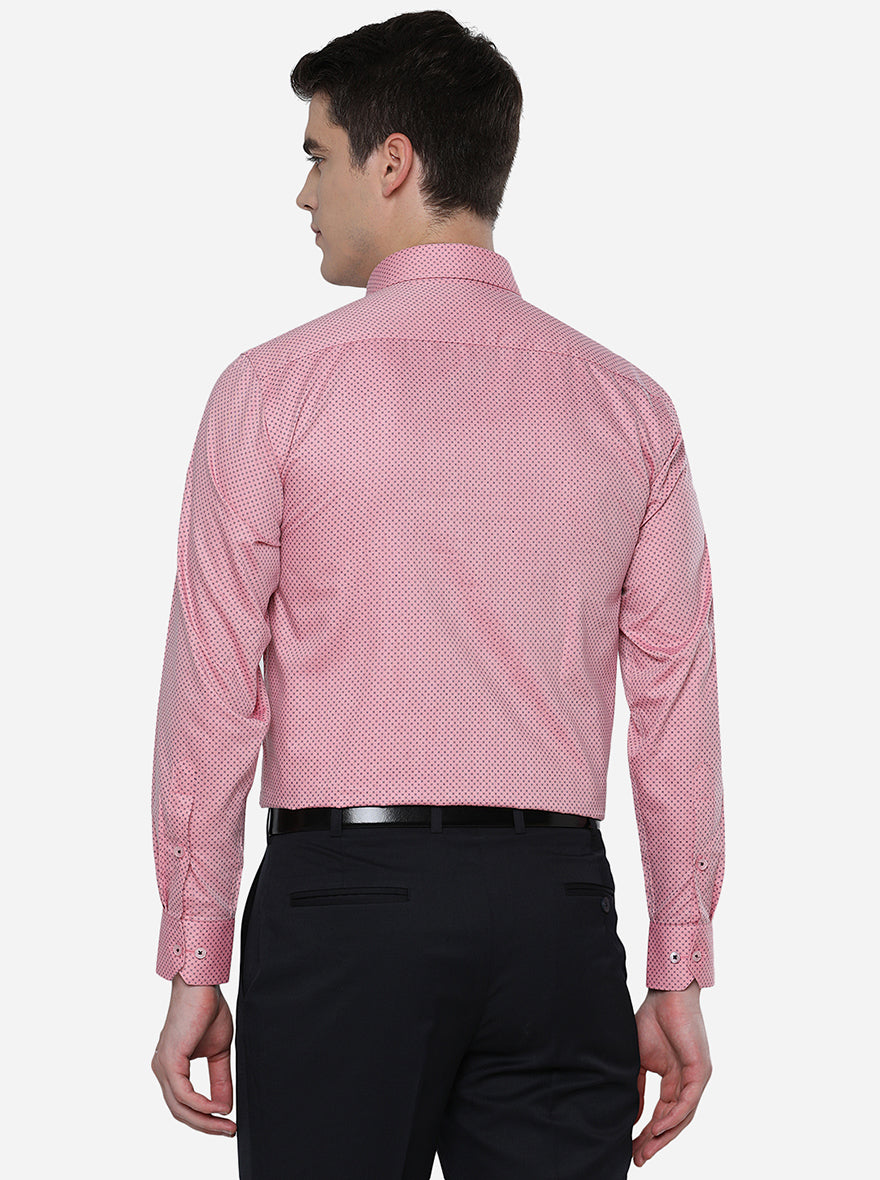 Pink & Blue Printed Regular Fit Formal Shirt | Greenfibre