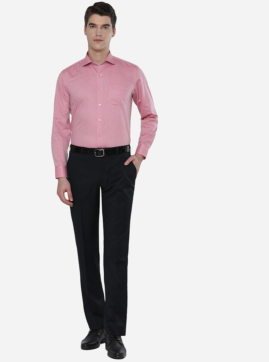 Pink & Blue Printed Regular Fit Formal Shirt | Greenfibre