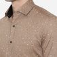 Brown Printed Slim Fit Party Wear Shirt | Greenfibre