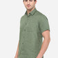 Olive Green Printed Smart Fit Casual Shirt | Greenfibre