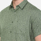 Olive Green Printed Smart Fit Casual Shirt | Greenfibre