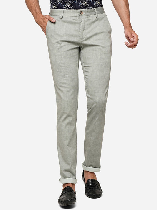 Pista Green Solid Super Slim Fit Casual Trouser | Greenfibre