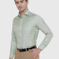 Light Green Checked Regular Fit Formal Shirt | Greenfibre