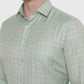 Light Green Checked Regular Fit Formal Shirt | Greenfibre