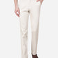 Cream Solid Slim Fit Casual Trouser | Greenfibre