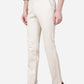 Cream Solid Slim Fit Casual Trouser | Greenfibre