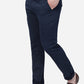 Navy Blue Solid Super Slim Fit Casual Trouser | Greenfibre