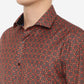 Orange Printed Slim Fit Party Wear Shirt | Greenfibre