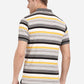 Light Mustard & Grey Striped Slim Fit Polo T-Shirt | Greenfibre