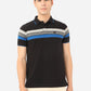 Black Striped Slim Fit Polo T-Shirt | Greenfibre