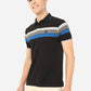 Black Striped Slim Fit Polo T-Shirt | Greenfibre