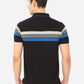 Black Striped Slim Fit Polo T-Shirt | Greenfibre