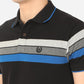 Black Striped Slim Fit Polo T-Shirt | Greenfibre