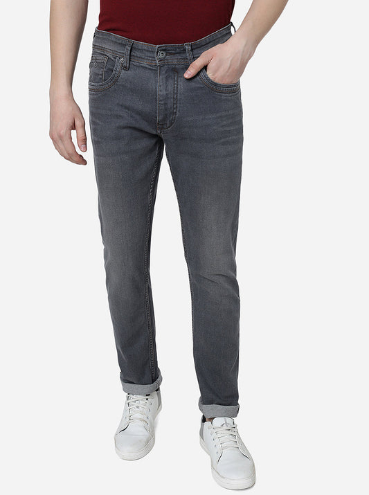 Mid Grey Washed Slim Fit Jeans | Greenfibre