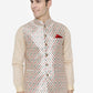 Beige Printed Bandhgala Jacket | Greenfibre