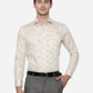 Beige Printed Slim Fit Formal Shirt | Greenfibre