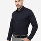 Navy Blue Solid Slim Fit Party Wear Shirt | Greenfibre