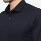 Navy Blue Solid Slim Fit Party Wear Shirt | Greenfibre