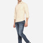 Peach Solid Slim Fit Semi Casual Shirt | Greenfibre