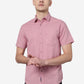 Mauve Pink Printed Slim Fit Casual Shirt | Greenfibre