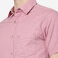 Mauve Pink Printed Slim Fit Casual Shirt | Greenfibre