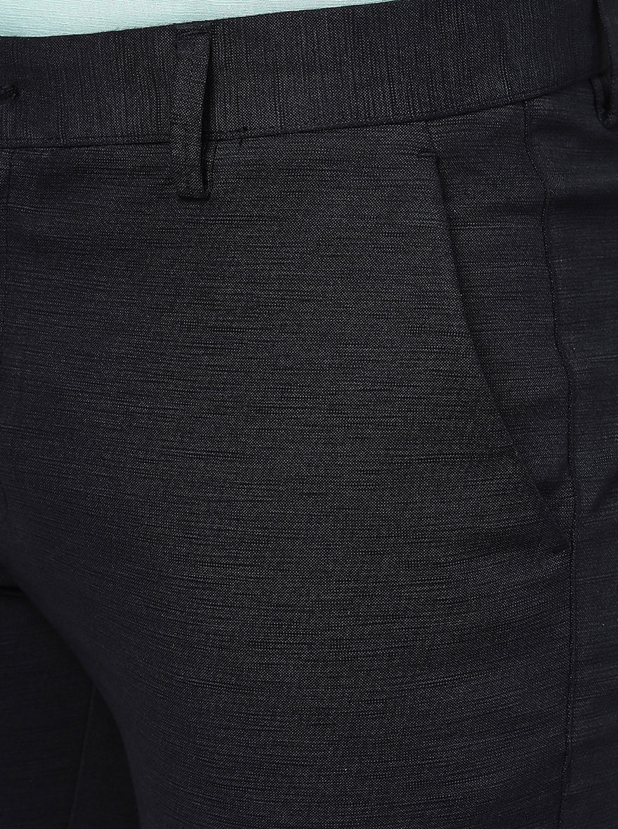 Black Solid Super Slim Fit Casual Trouser | Greenfibre