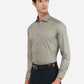 Light Grey Printed Slim Fit Formal Shirt | Greenfibre