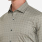 Light Grey Printed Slim Fit Formal Shirt | Greenfibre