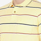 Light Yellow Striped Slim Fit Polo T-Shirt | Greenfibre