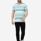 Green Striped Slim Fit Polo T-Shirt | Greenfibre