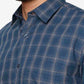 Ensign Blue Checked Smart Fit Semi Casual Shirt | Greenfibre