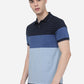 Navy Blue Striped Slim Fit Polo T-Shirt | Greenfibre