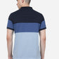 Navy Blue Striped Slim Fit Polo T-Shirt | Greenfibre