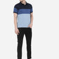 Navy Blue Striped Slim Fit Polo T-Shirt | Greenfibre