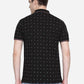 Black Printed Slim Fit Polo T-Shirt | Greenfibre