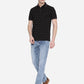 Black Printed Slim Fit Polo T-Shirt | Greenfibre