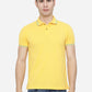 Light Yellow Solid Slim Fit Polo T-Shirt | Greenfibre